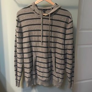 Men’s Gap Striped Sweater with Hoodie Size M